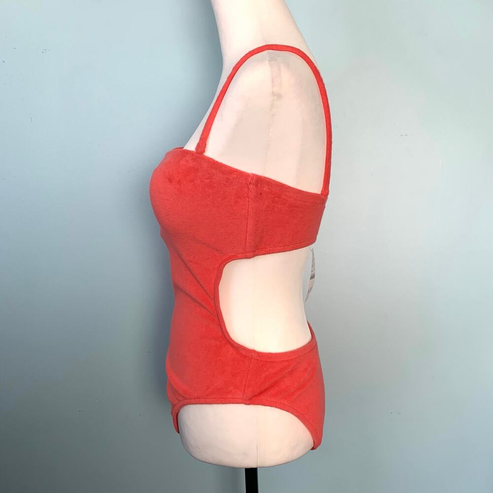 NWT J. Crew Coral Cutout Bandeau One-Piece in Terry Size 10 - Picture 4 of 8